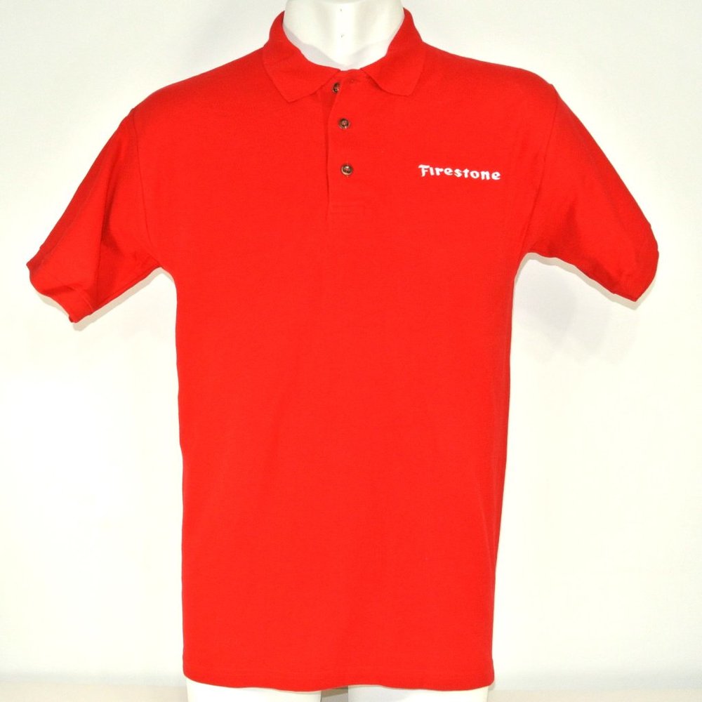 FIRESTONE TIRE Automotive Red Polo Shirt Employee Uniform NEW Size XL